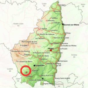 carte departement Ardèche et Payzac